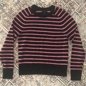 J Crew Sweater | Pink & Navy Stripe | Size Small